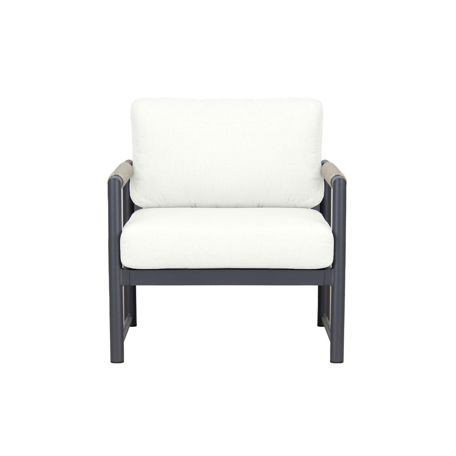 Avenue Bay Aluminum Club Chair in Slate/Canvas Natural by Lakeview Outdoor Designs