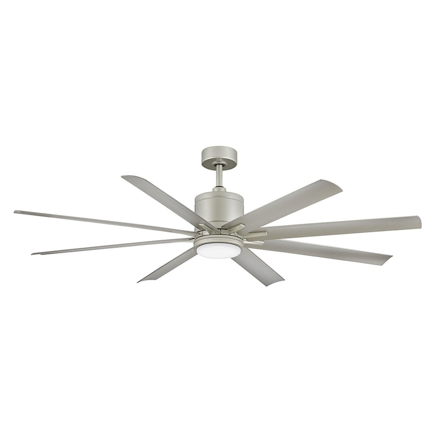 Hinkley Lighting Vantage 66-in Indoor / Outdoor LED Smart Ceiling Fan - Brushed Nickel - 907166FBN-LWD
