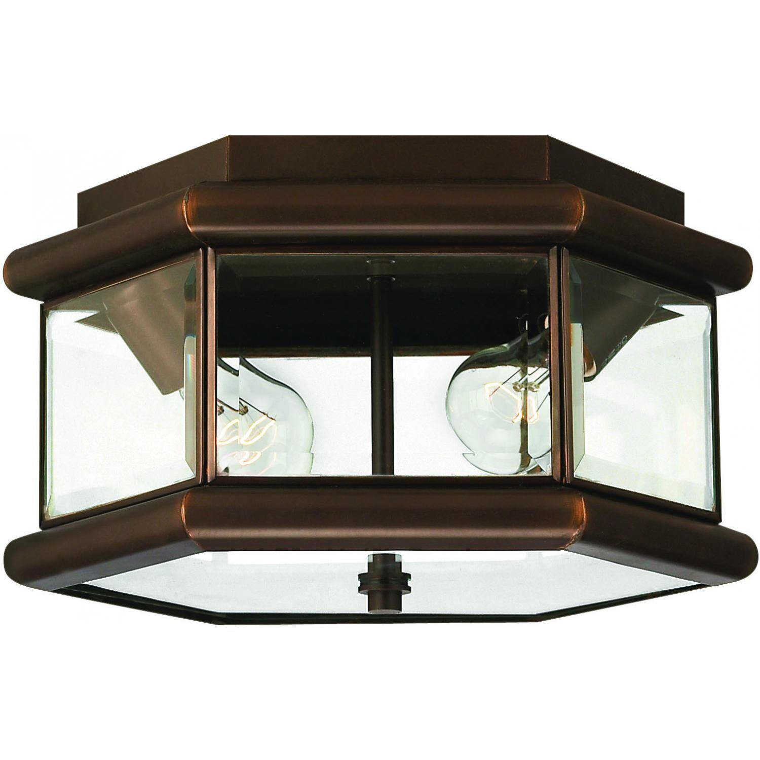 Hinkley Lighting Clifton Park 2429CB 60W Two Light Outdoor Flush Mount Ceiling Fixture - Copper Bronze thumbnail