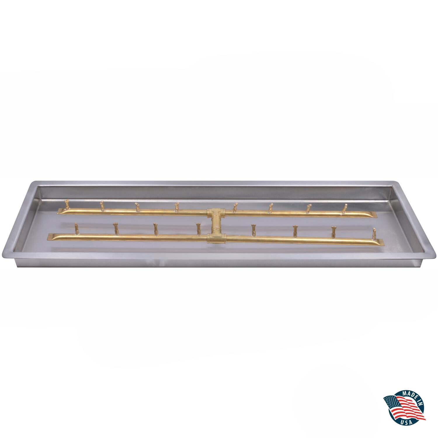 Linear H Bullet Burner on Rectangular Aluminum Fire Drop In Pan thumbnail