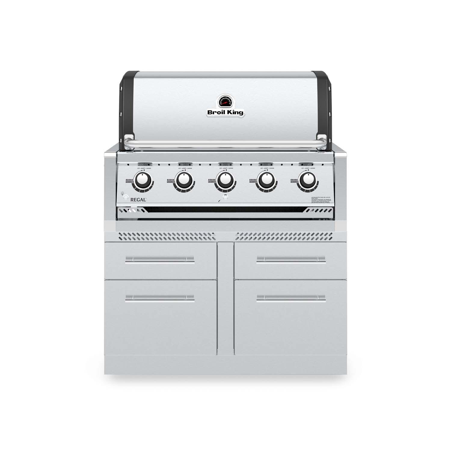 Broil King 886717 Regal S520 5-Burner Built-In Natural Gas Grill - Stainless Steel - White Background thumbnail