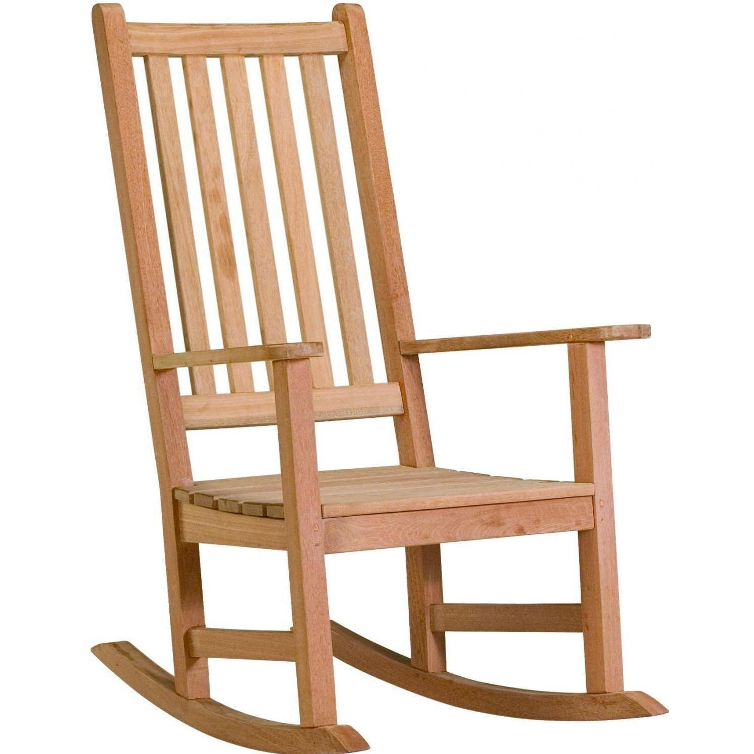 Franklin 3 Piece Natural Shorea Patio Rocking Chair Set - Rocking Chair thumbnail