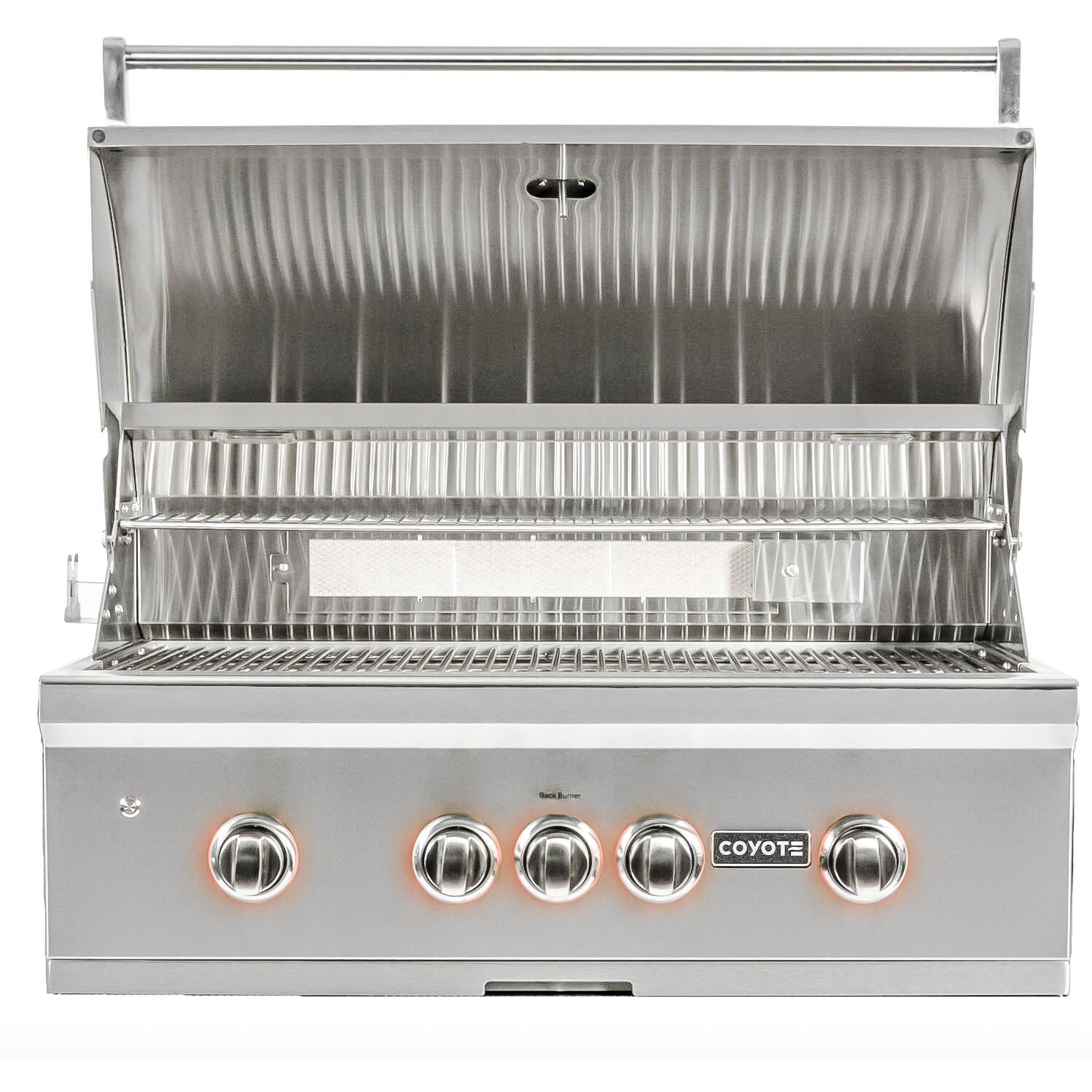 Coyote S-Series 36-Inch Built-In Gas Grill - Hood Open thumbnail