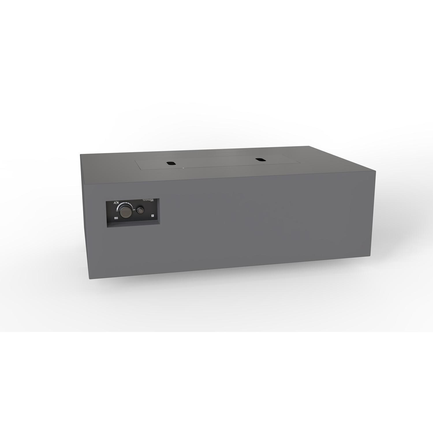 AON 48 x 30 Inch Rectangular Powder Coated Steel Natural Gas Fire Pit Table in Charcoal By Warming Trends - Angled View - White Background thumbnail