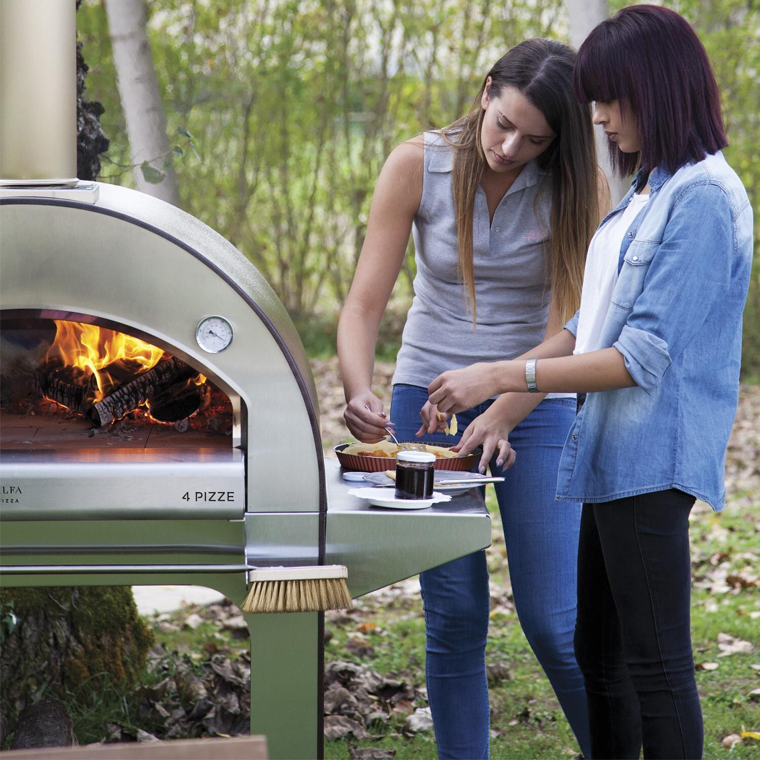 ALFA FX4PIZ-LRAM 4 Pizze 31-Inch Outdoor Wood-Fired Pizza Oven - Baking Pie thumbnail