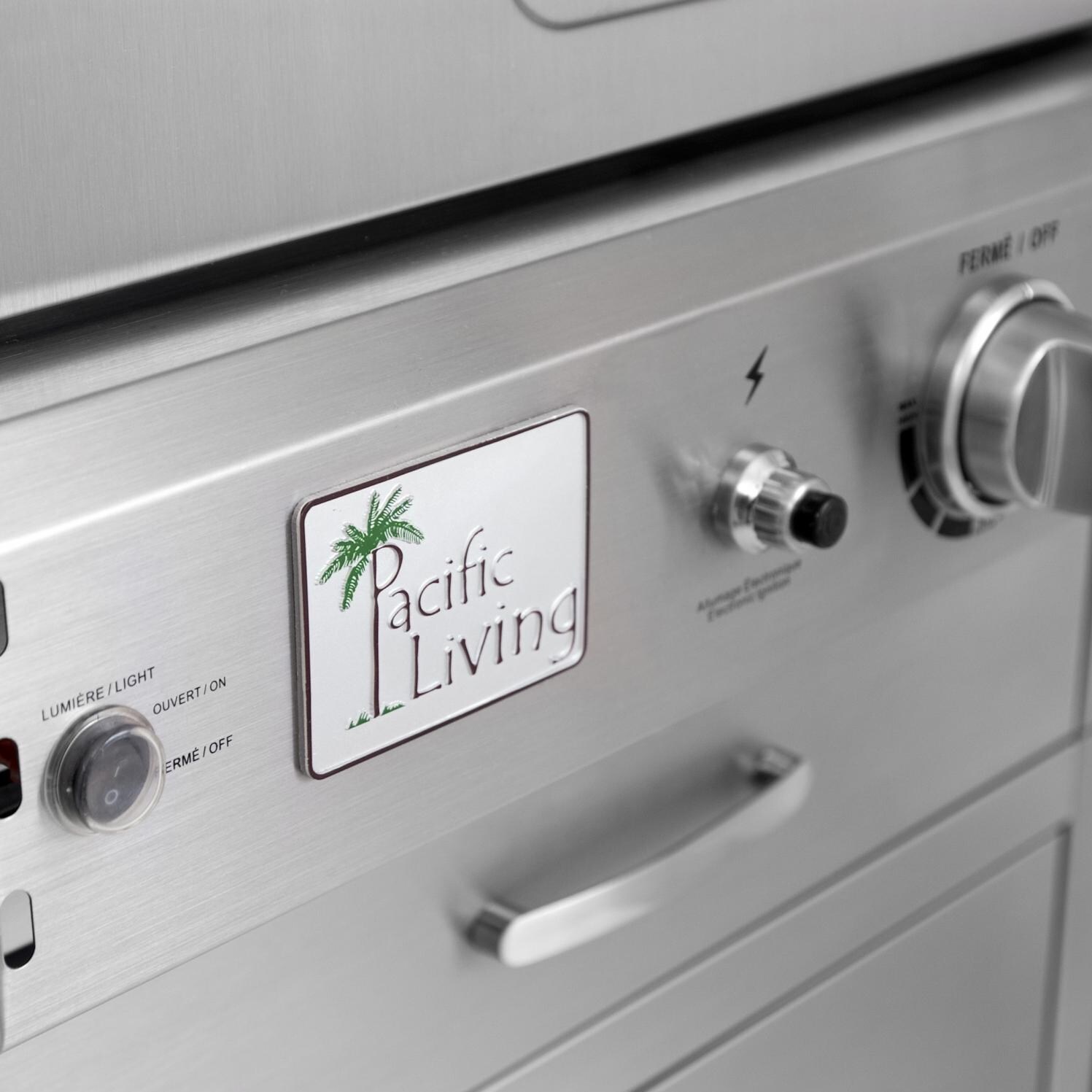 Pacific Living PL8304SS Propane Gas Stainless Steel Outdoor Built-In Pizza Oven - Front Panel thumbnail