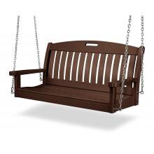 Nautical Mahogany Recycled Plastic Wood 48 Inch Patio Swing By POLYWOOD