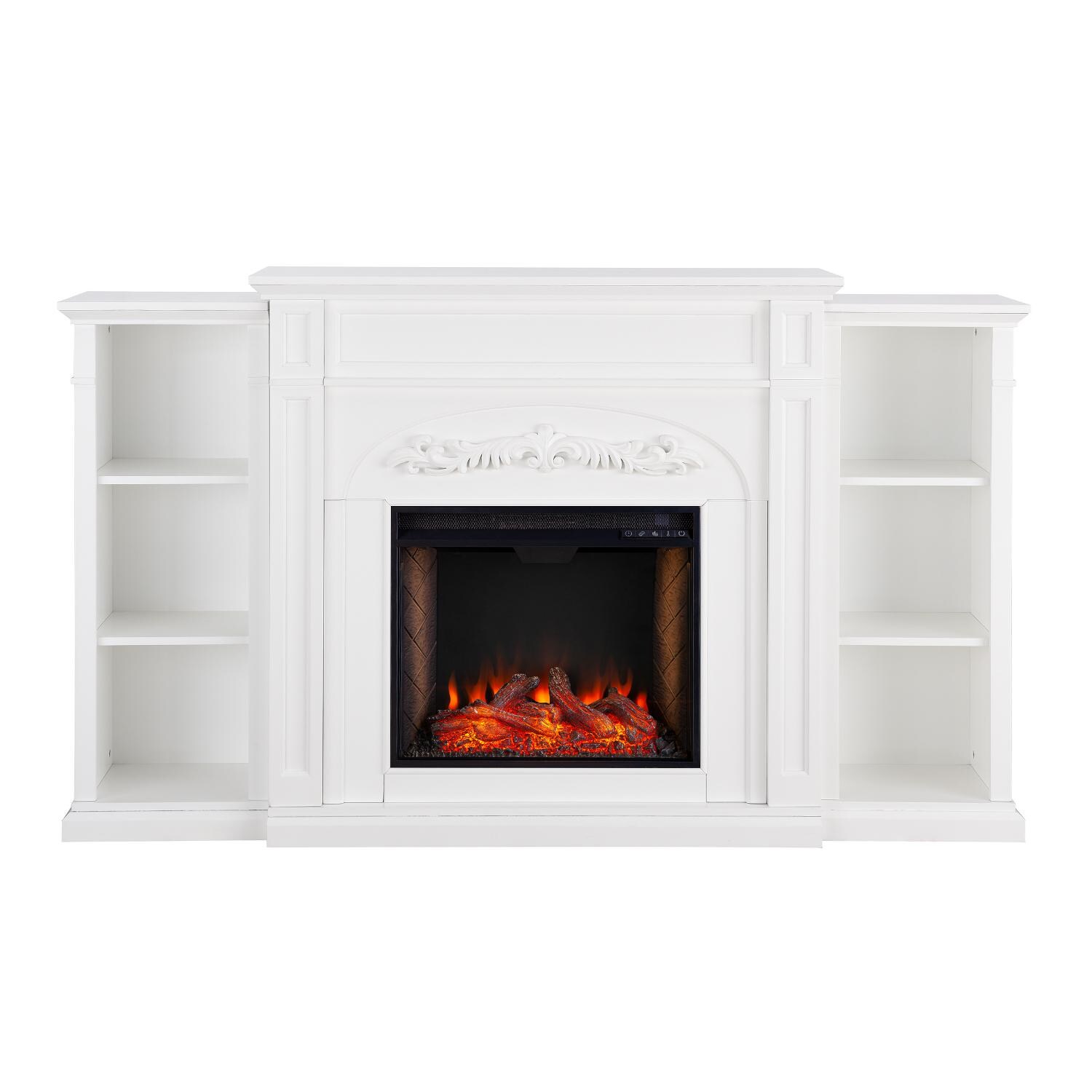 Southern Enterprises Chantilly 72 Inch Electric Fireplace Mantel
