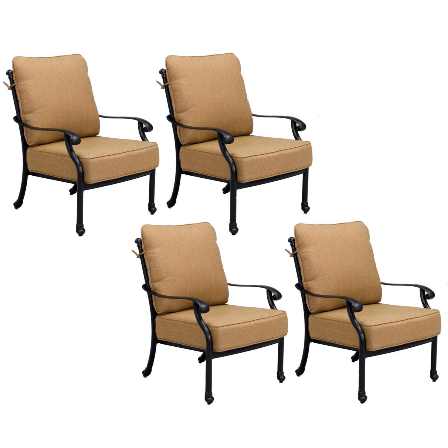 Darlee 201656-3-4 Madison 4 Piece Cast Aluminum Patio Swivel Rocker Club Chair Set W/ Sesame Polyester Cushions thumbnail