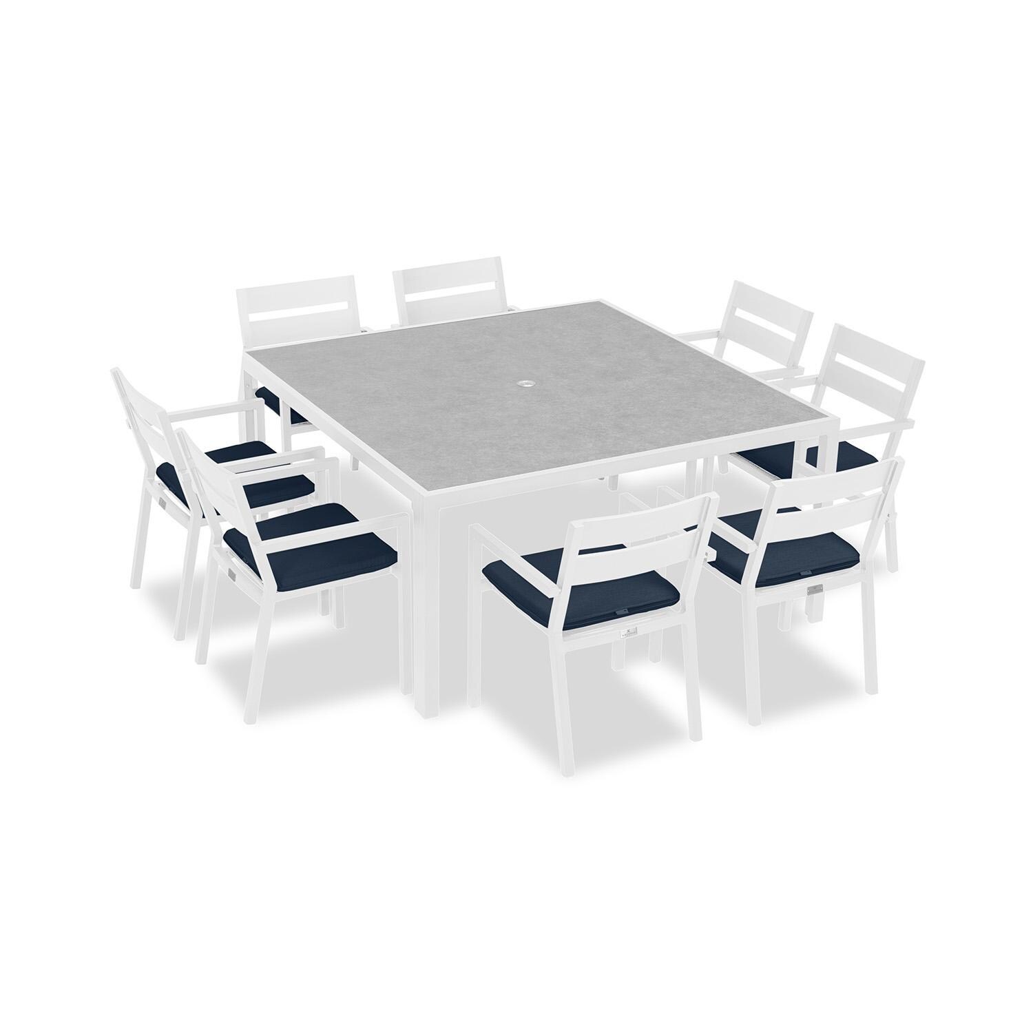 Calm Bay 9 Pc Square Dining Set in White/Spectrum Indigo by Lakeview - White Background thumbnail