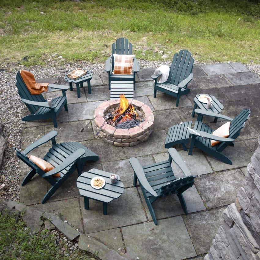 Lakeview Outdoor Designs Paradise Key 12 Pc Recycled Plastic Seating Set in Nantucket Blue by - LV-K207-NBE