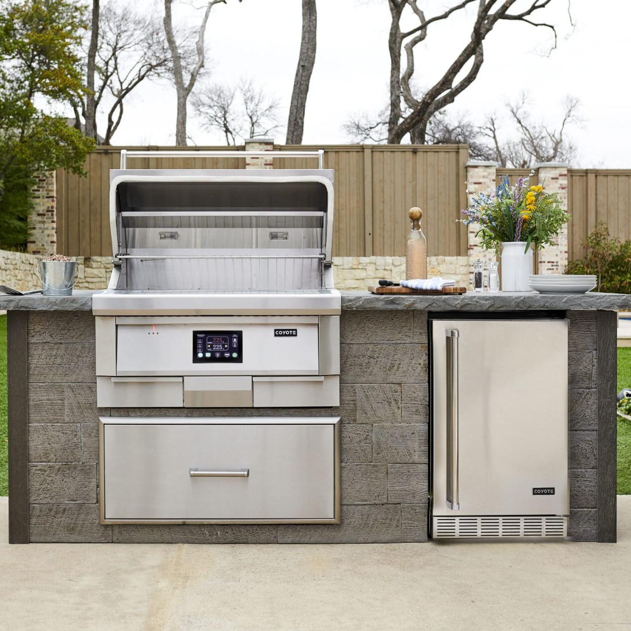 Coyote - C1P36 - 36-Inch Built-In Pellet Grill - Built Into Outdoor Kitchen thumbnail