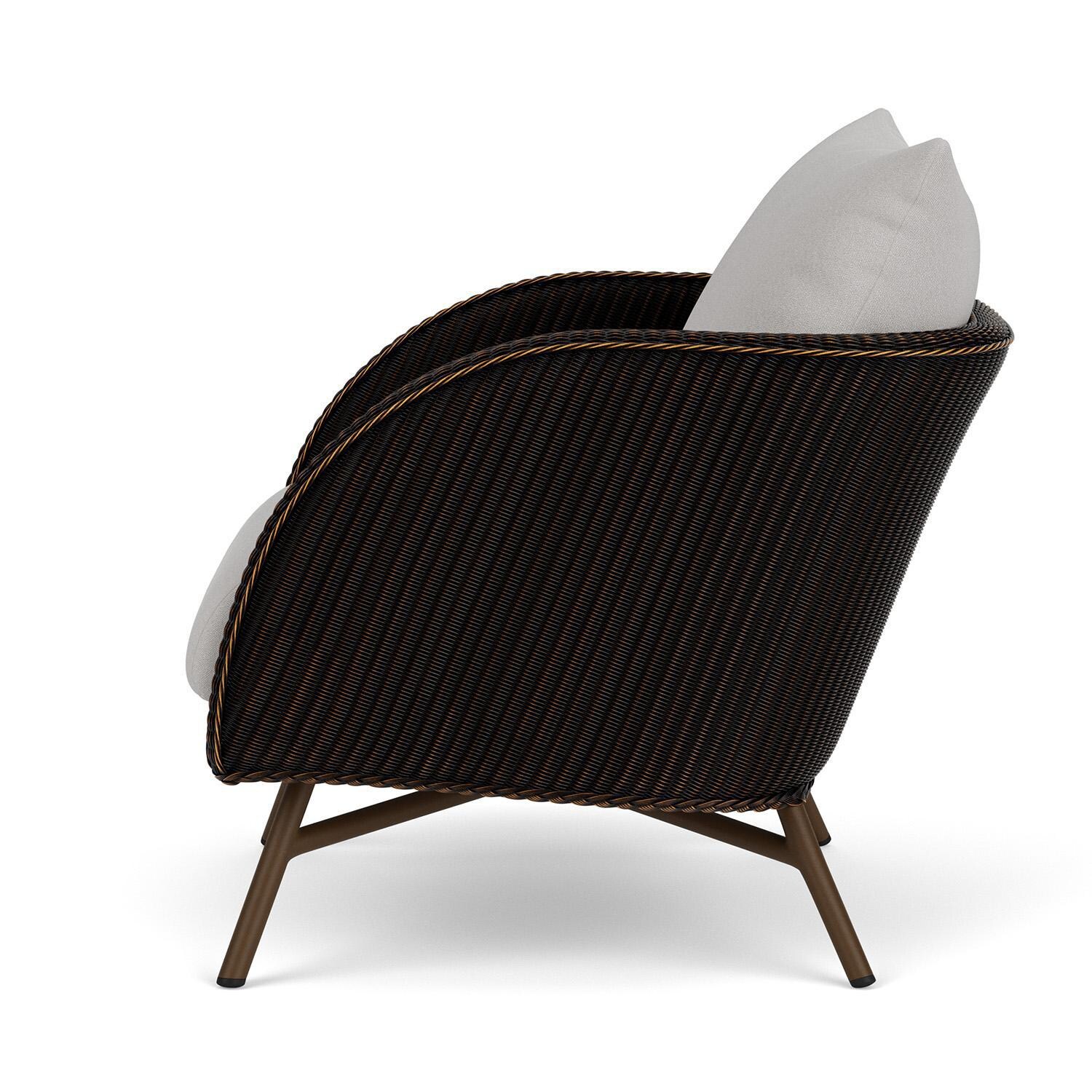 Lloyd Flanders Essence Lounge Chair W/Tundra Dove Fabric - Mink Finish - Side thumbnail