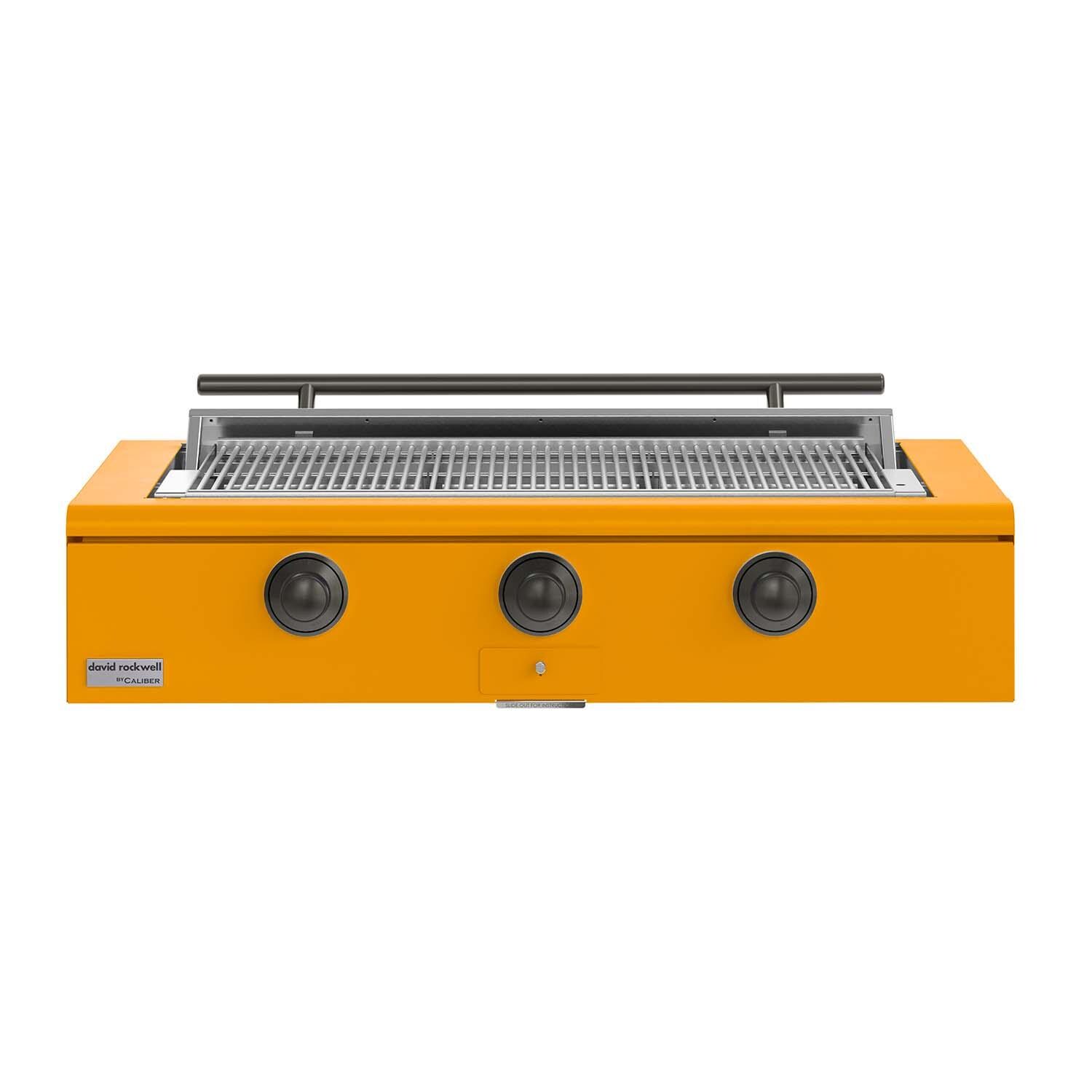 Caliber CRG-48BN00-A-103-H05 48-in Natural Gas Built-In Rockwell Grill - Saffron w/ Pewter Hardware - White Background thumbnail