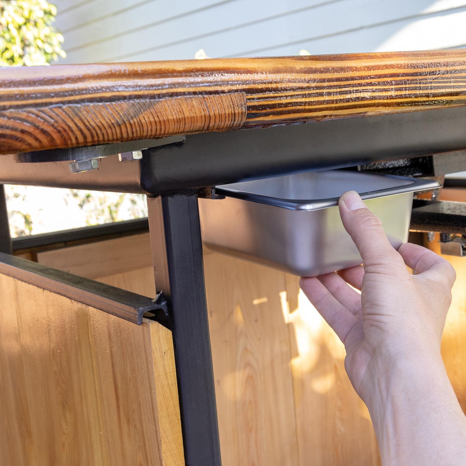 Backyard Hibachi BH-TorchedSteel Flattop Propane Gas Grill - Torched Steel - Removable Drip Pan thumbnail