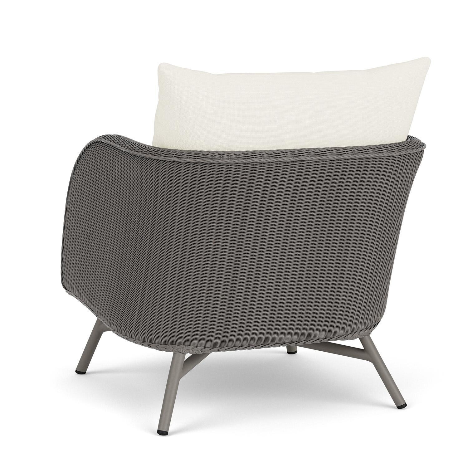 Lloyd Flanders Essence Lounge Chair W/Sailcloth Salt Fabric - Pewter Finish - Back Left thumbnail