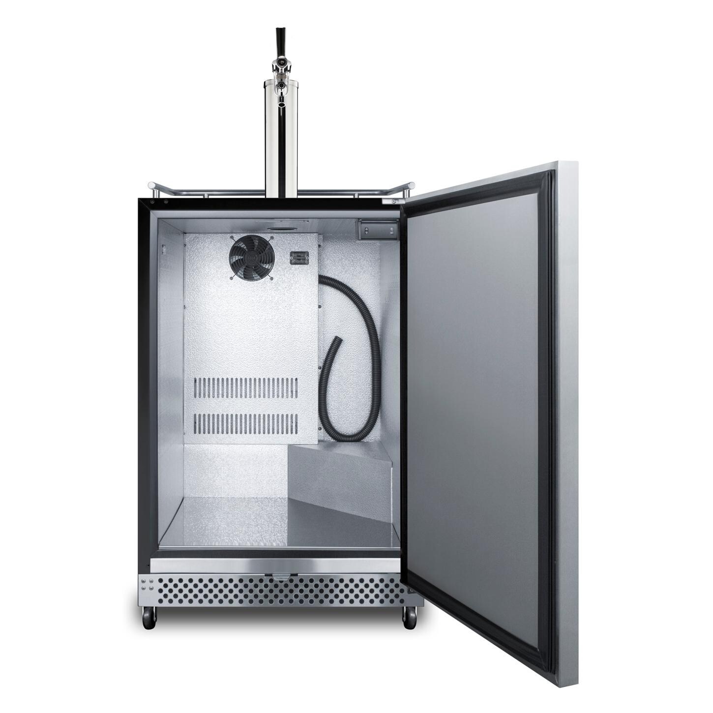 Summit SBC696OSTL Commercial Outdoor Rated Single Tap Beer Dispenser / Kegerator w/ TapLock - Open thumbnail