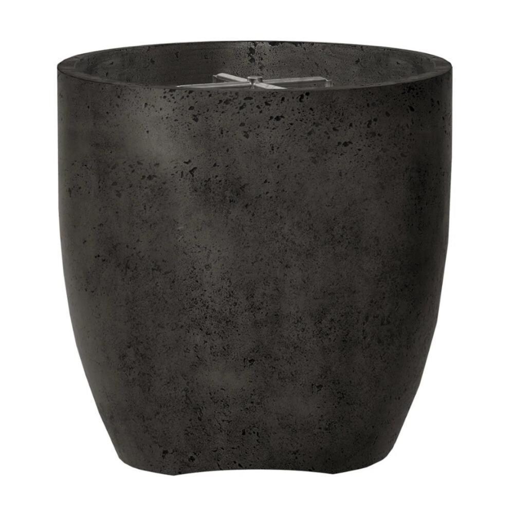 Pentola 2 24-in Round GFRC Natural Gas Fire Urn in Ebony by Prism Hardscapes