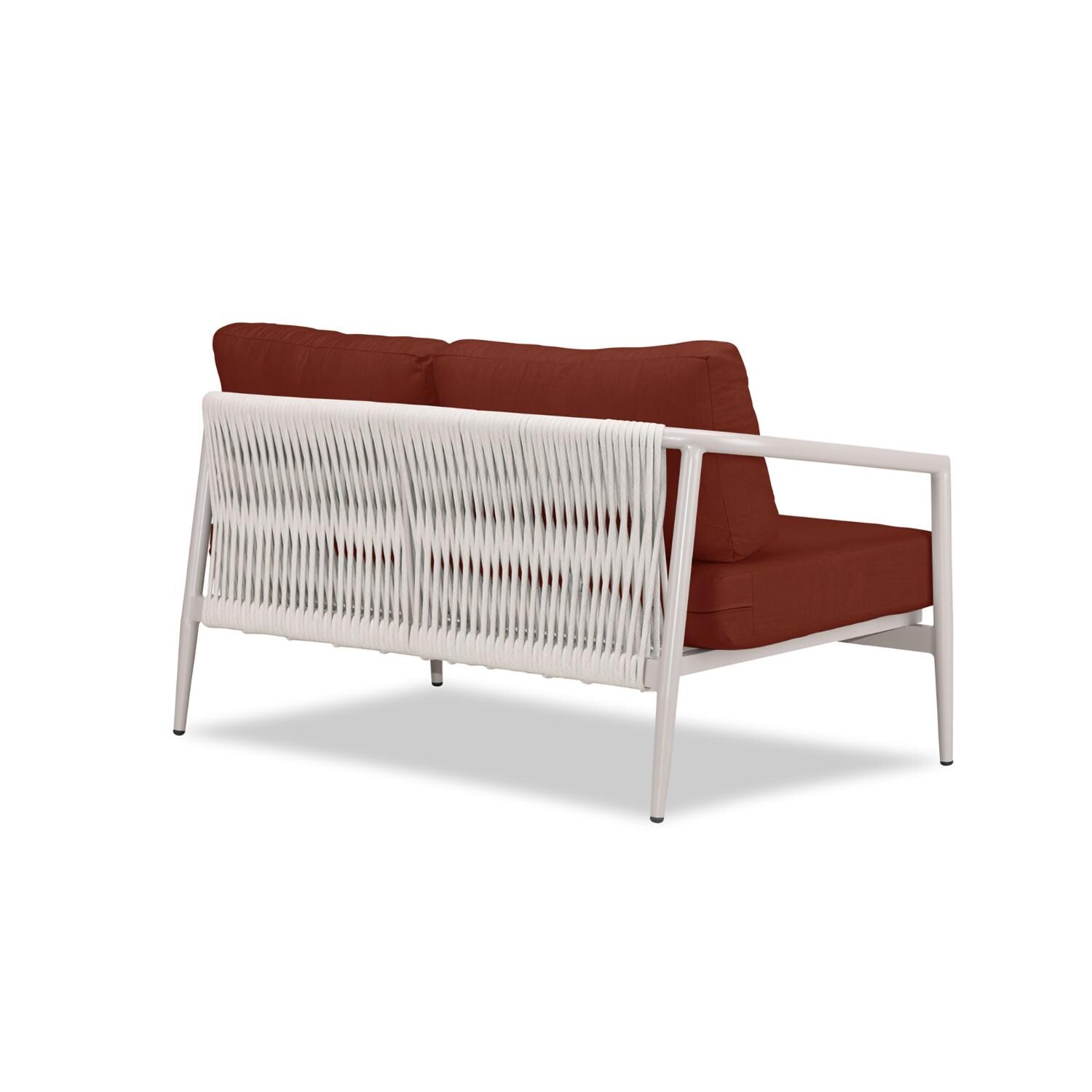 Lakeview Midnight Cove 2 Person Aluminum Loveseat in Urban Stone/Carrera/Canvas Henna - Back Right - White Background thumbnail