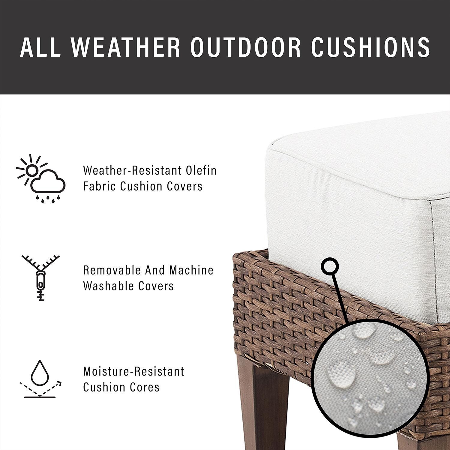 Ultimate Patio UP-92426BR-CR 3Pc Wicker Outdoor Sofa Patio Furniture Set in Creme - Cushion Weather Resistant - Diagram thumbnail