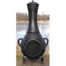 The Blue Rooster Pine Style Cast Aluminum Chiminea With Natural Gas Conversion Kit - Charcoal image