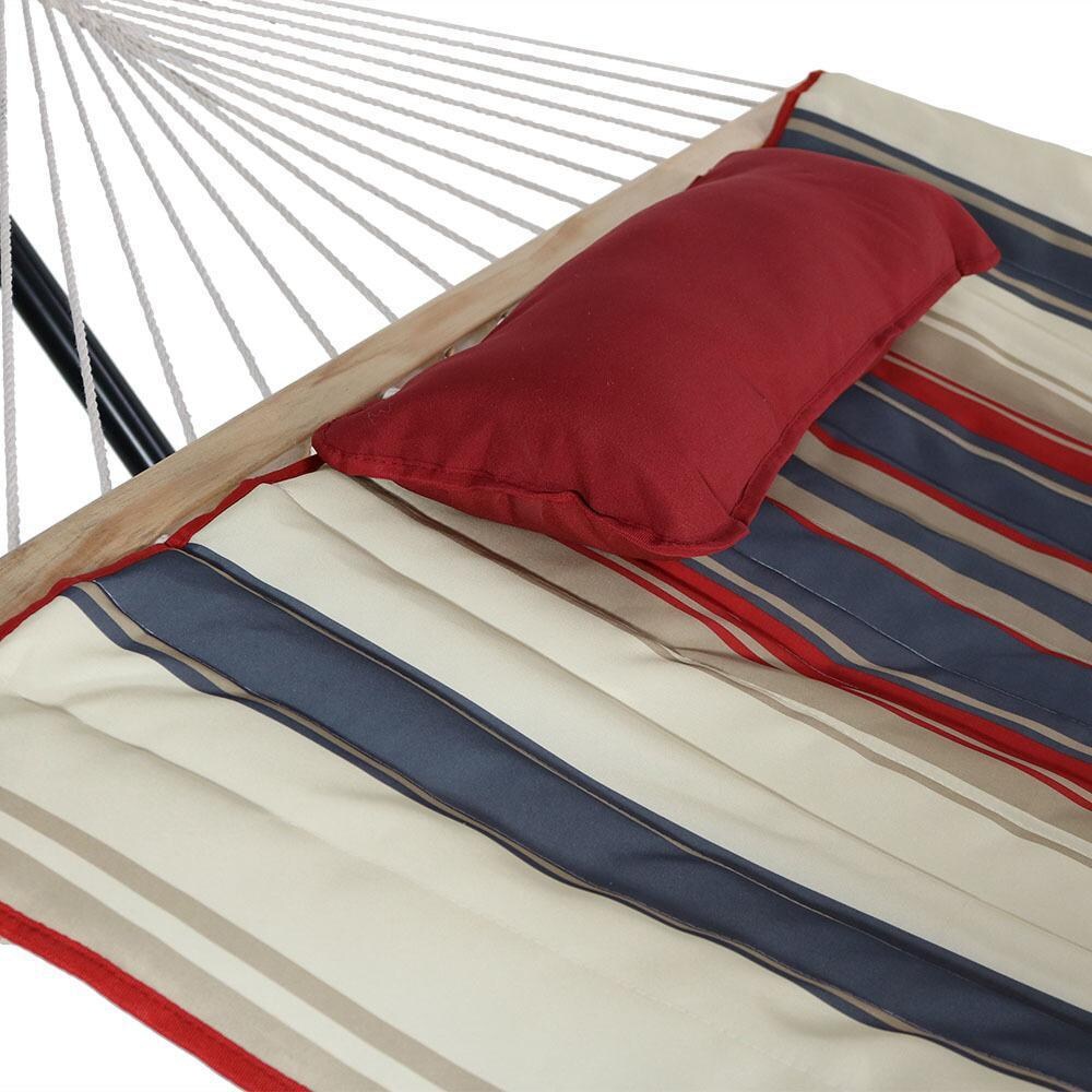 Ultimate Patio Rope Hammock w/ Stand, Pad, & Pillow - Modern Lines - Close-Up thumbnail