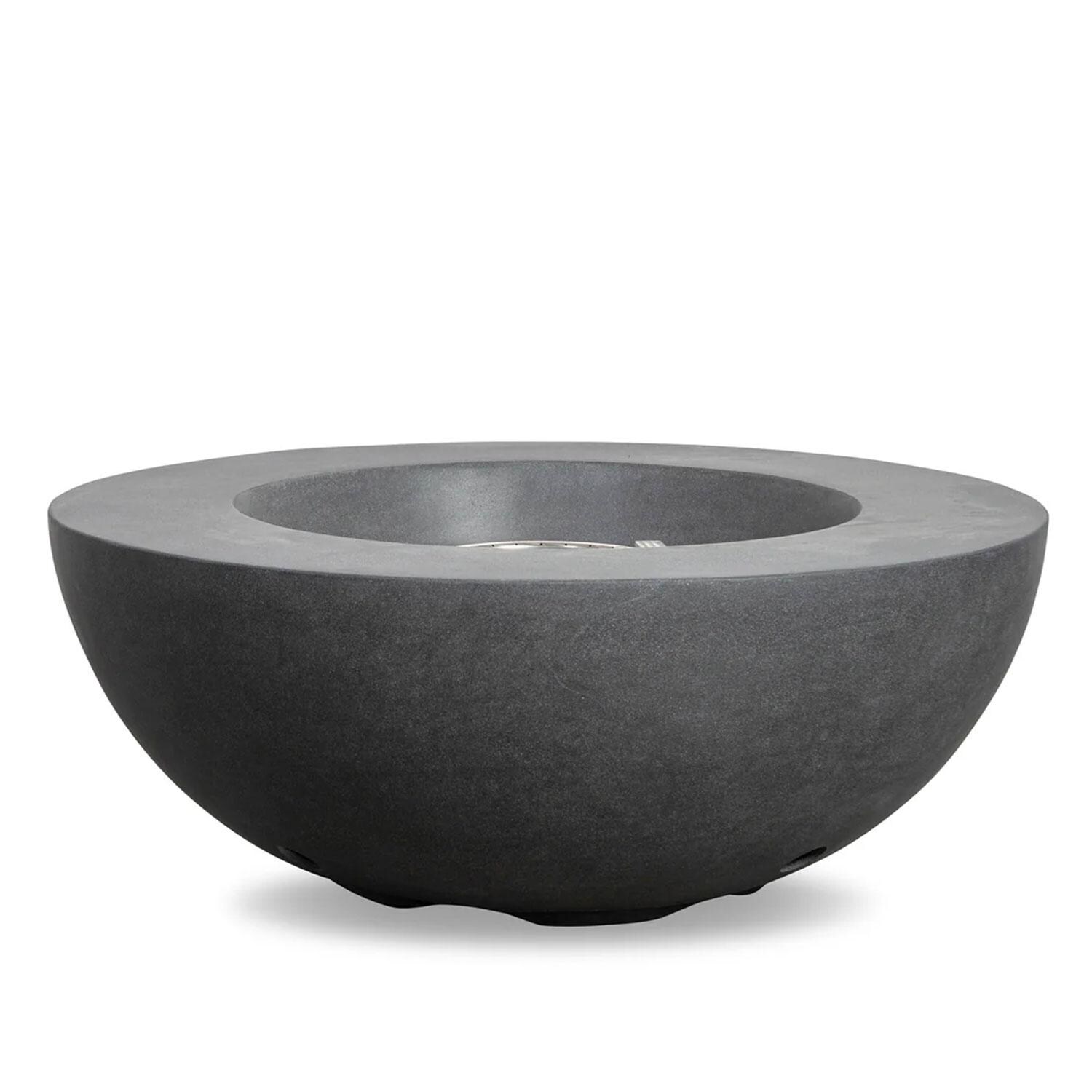 Glenwood 42-in Round Concrete Natural Gas Fire Pit w/ Push Button Ignition in Graphite by Lakeview Outdoor Designs - Empty - White Background thumbnail