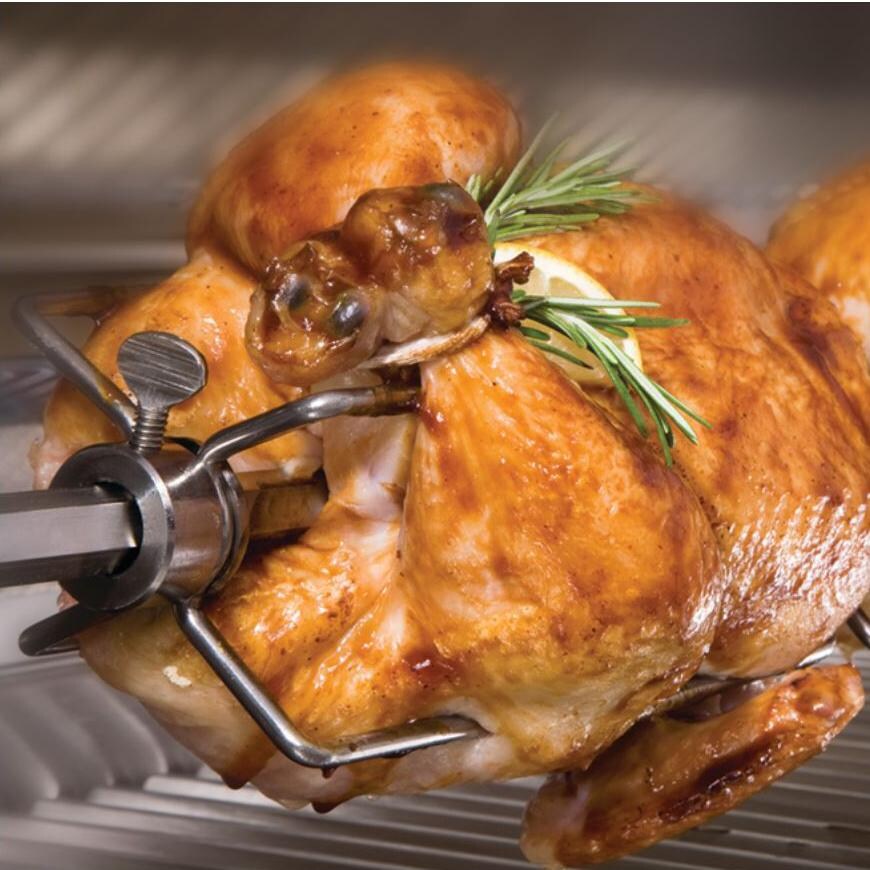 Delta Heat 32-Inch 3-Burner Built-In Propane Gas Grill with Sear Zone & Infrared Rotisserie Burner - Rotisserie thumbnail