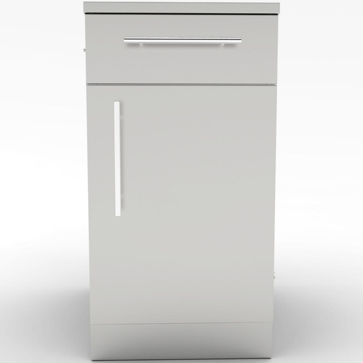 Sunstone SBC18CSDR 18-in Outdoor Kitchen Right Hinge Door and Drawer Island Cabinet - Cabinet Front - White Background thumbnail