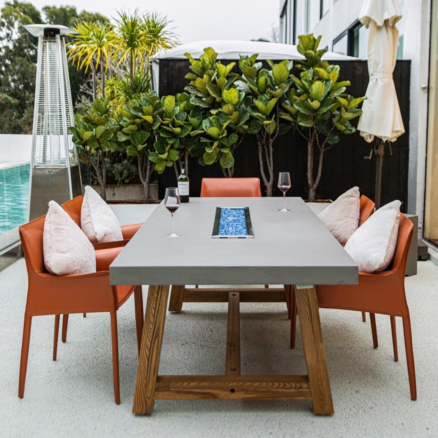 Sonoma 83-in Rectangle Propane Fire Pit Table By Elementi - By The Pool - Lifestyle thumbnail