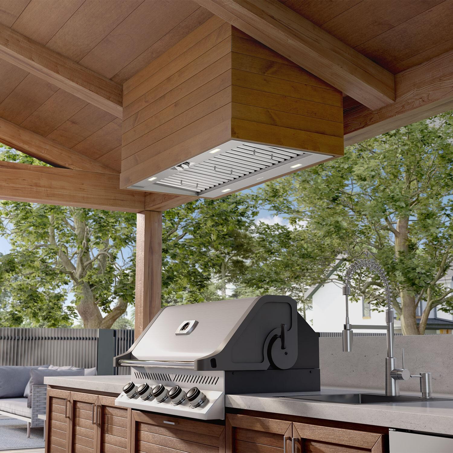 Zephyr AK9840BS 42-Inch Spruce Outdoor Wall Hood Insert - W/ Built-In Grill - Lifestyle thumbnail