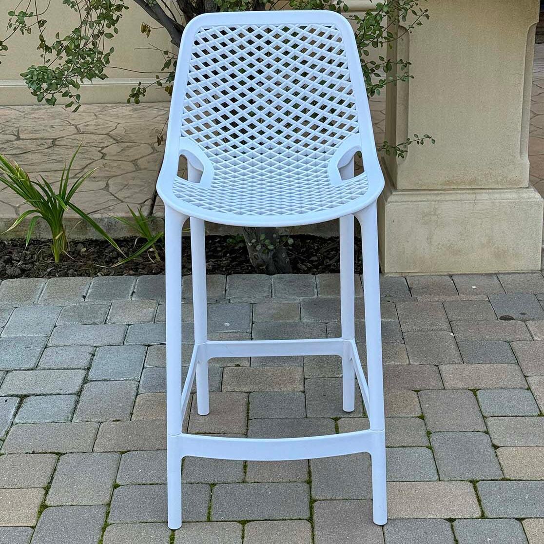 All Space Polyresin Counter Height Bar Stool Set of 4 in Snow By Darlee - Front View Chair - Lifestyle thumbnail