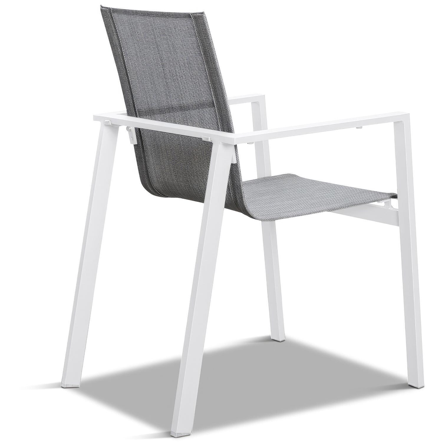 Spring Bay Dining Arm Chair in White - Angled Back View - White Background thumbnail