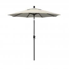 California Umbrella 7.5 Ft. Octagonal Aluminum Push Button Tilt Patio Umbrella W/ Crank Lift & Aluminum Ribs - Stone Black Frame / Olefin Antique Beige Canopy