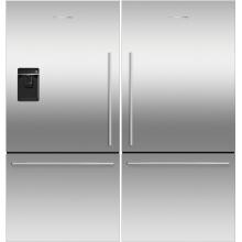 Fisher Paykel 64-Inch Wide Dual Bottom Freezer Counter Depth Refrigerators W/ Flat Doors, Icemaker & Water Dispenser - Stainless Steel image