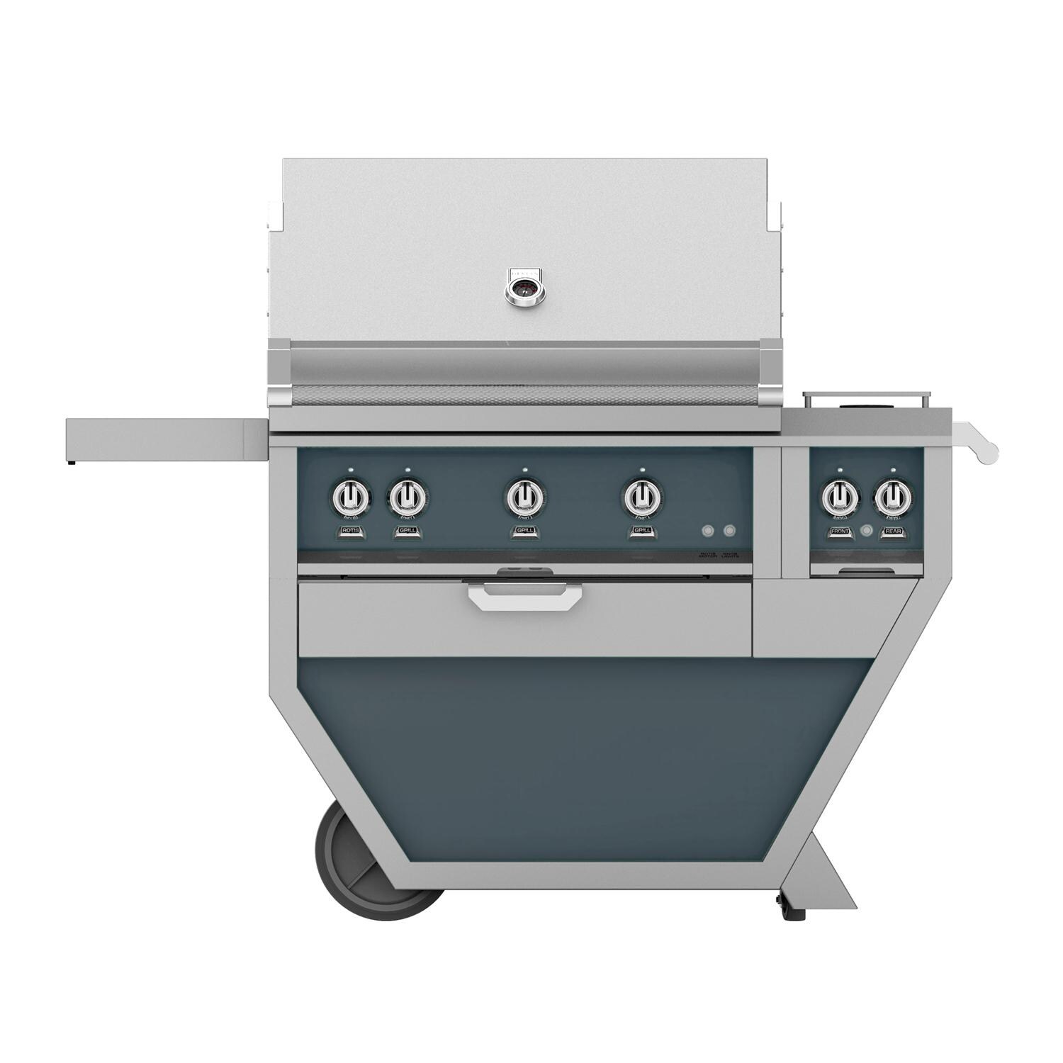 Hestan Deluxe 36-Inch Freestanding Natural Gas Grill W/ Rotisseries & Double Side Burner - Pacific Fog - GABR36CX2-NG-GG thumbnail