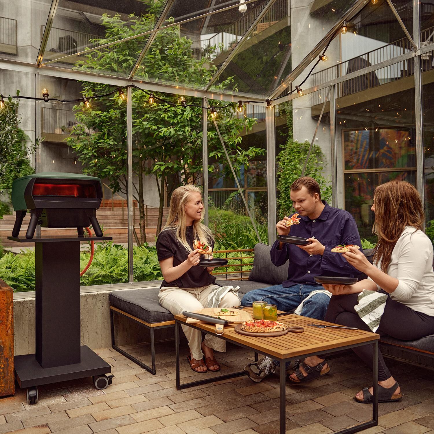 Witt 80650188 Piccolo Rotante Propane Pizza Oven - Matte Black - (Shown in Matte Green) - Lifestyle thumbnail