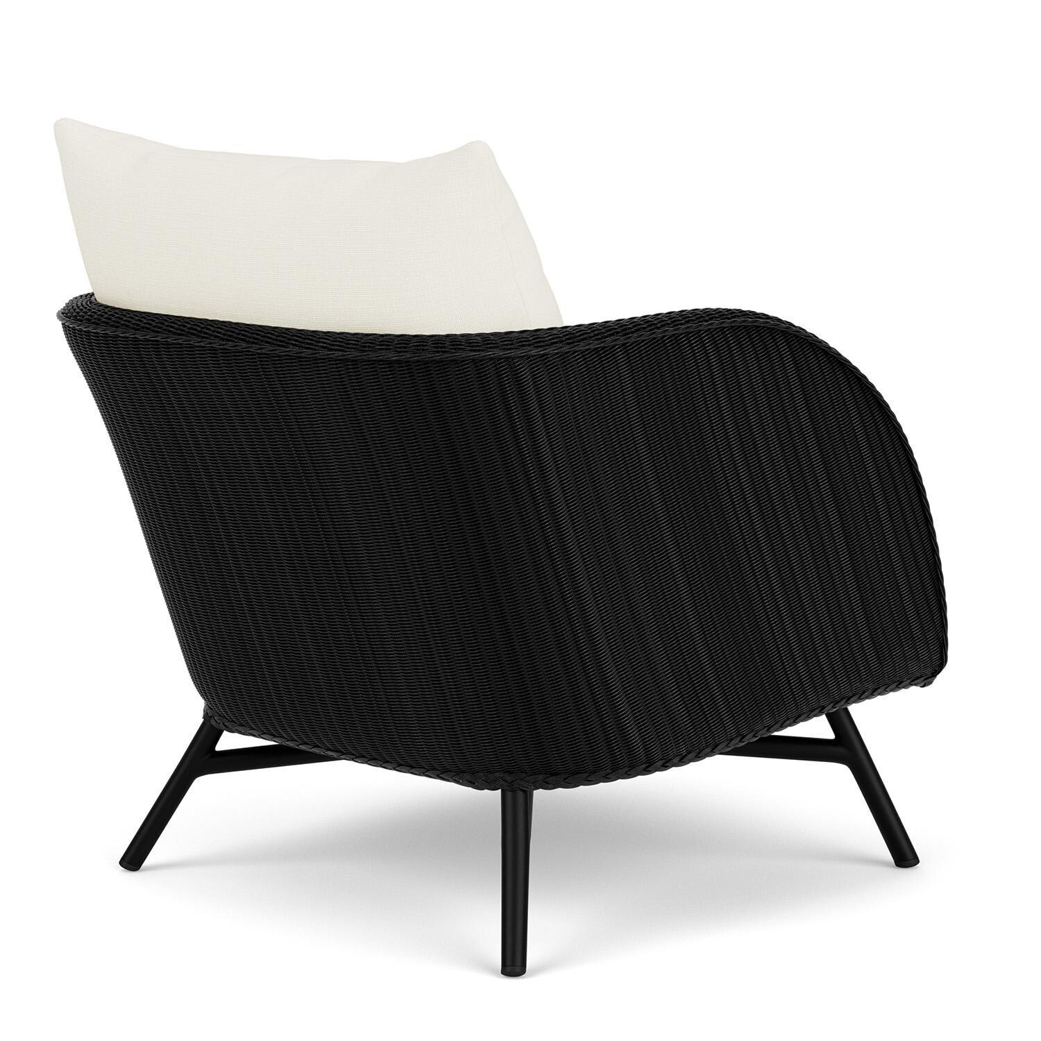 Lloyd Flanders Essence Lounge Chair W/Sailcloth Salt Fabric - Ebony Finish - Back Right thumbnail