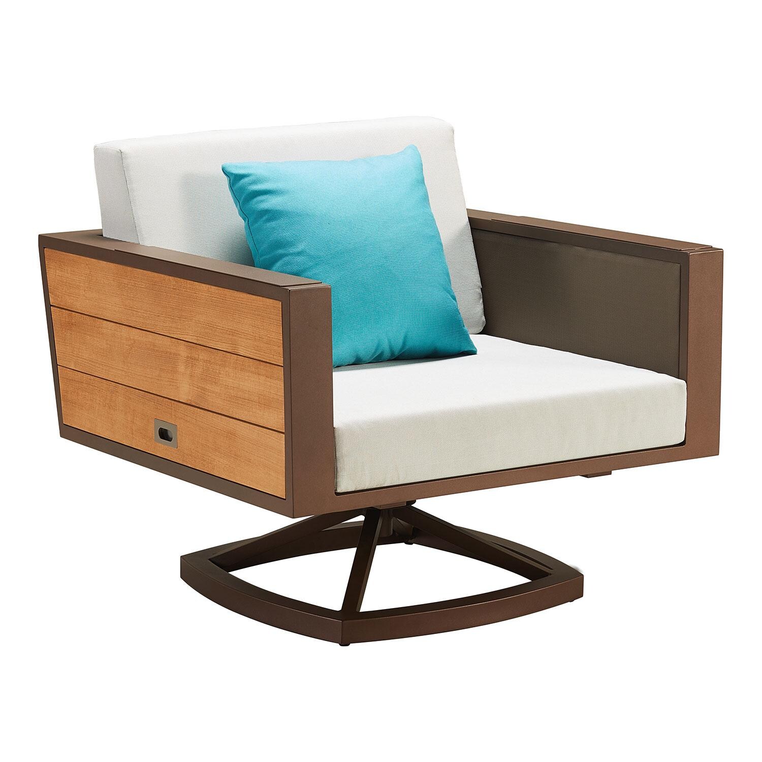 York Aluminum Swivel Rocker Club Chair in /Dupione by HIGOLD