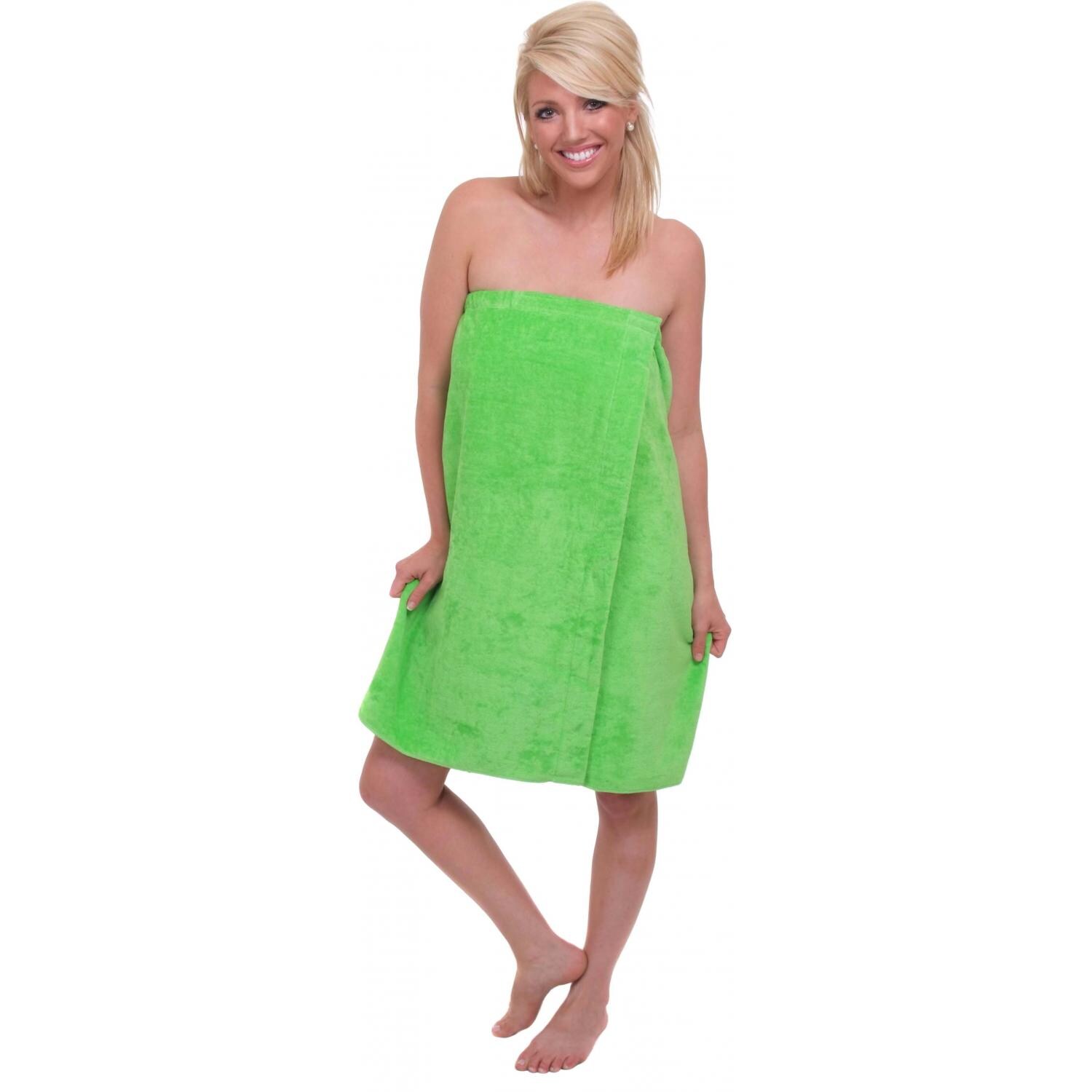 Terry Town Womens Tropical Terry Velour Spa Wrap Towel - Lime