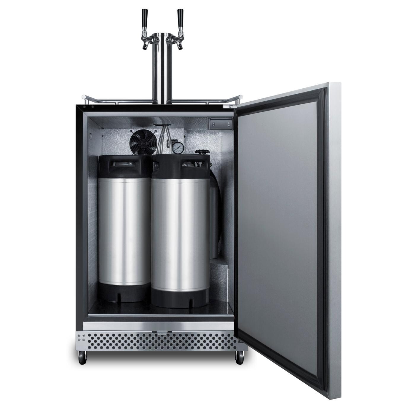 Summit SBC696OSCFTWIN Commercial Outdoor Rated Double Tap Cold Brew Coffee Dispenser / Kegerator - With Tanks thumbnail