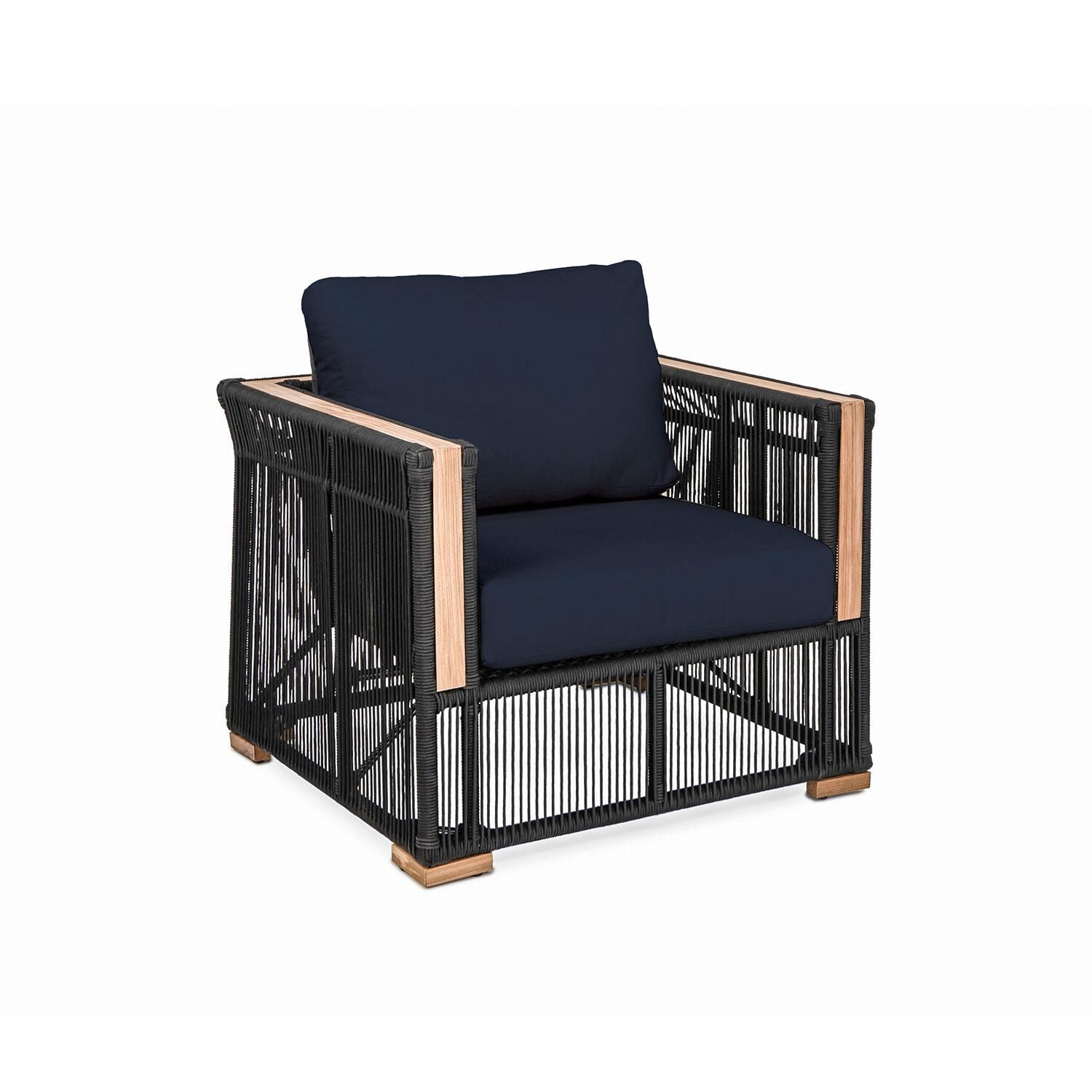 Pelican View Woven Rope Club Chair in Indigo by Lakeview Outdoor Designs - Angled - White Background thumbnail
