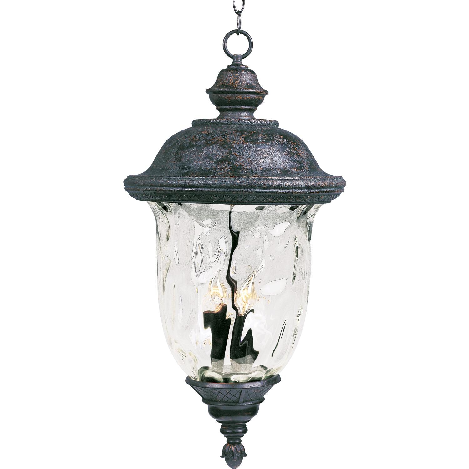 Maxim Carriage House VX Three Light 28-Inch Outdoor Hanging Lantern - Oriental Bronze - 40428WGOB