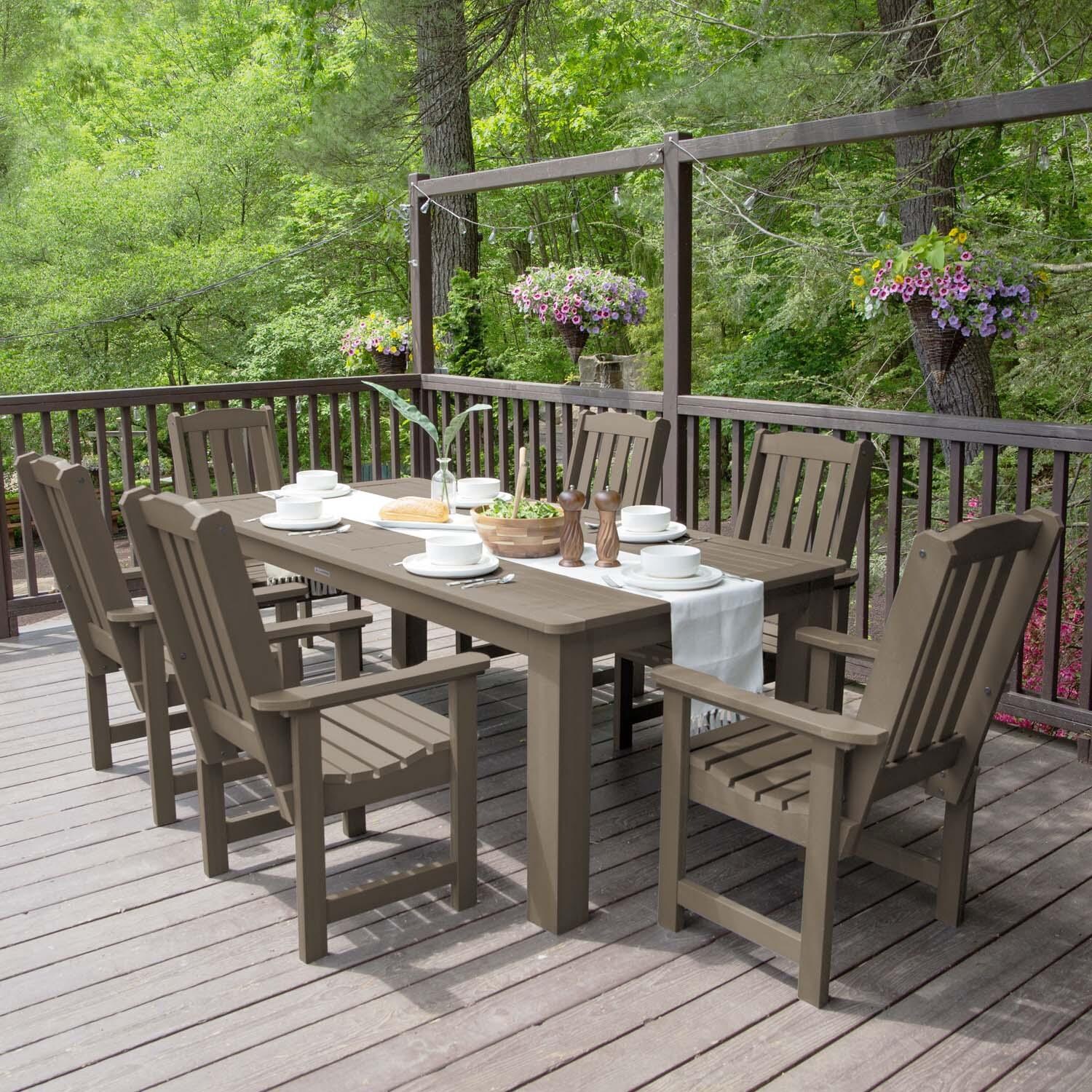 Hart Lane 7 Pc Recycled Plastic Dining Set In Woodland Brown by Lakeview - Lifestyle thumbnail
