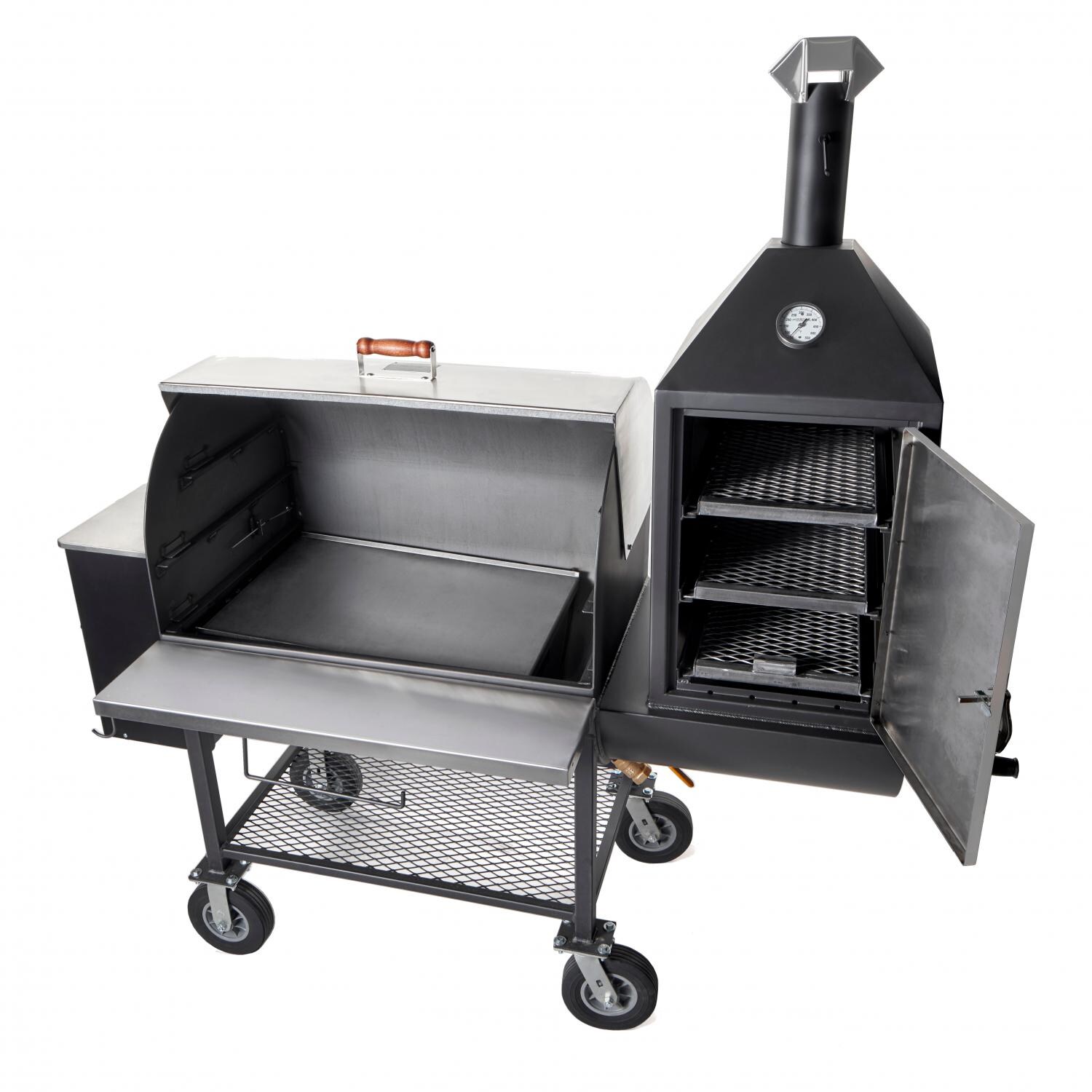 Pitts & Spitts P-MAV2000-US Maverick 2000 Pellet Grill W/ Upright Smoke Box - Drip Pan thumbnail