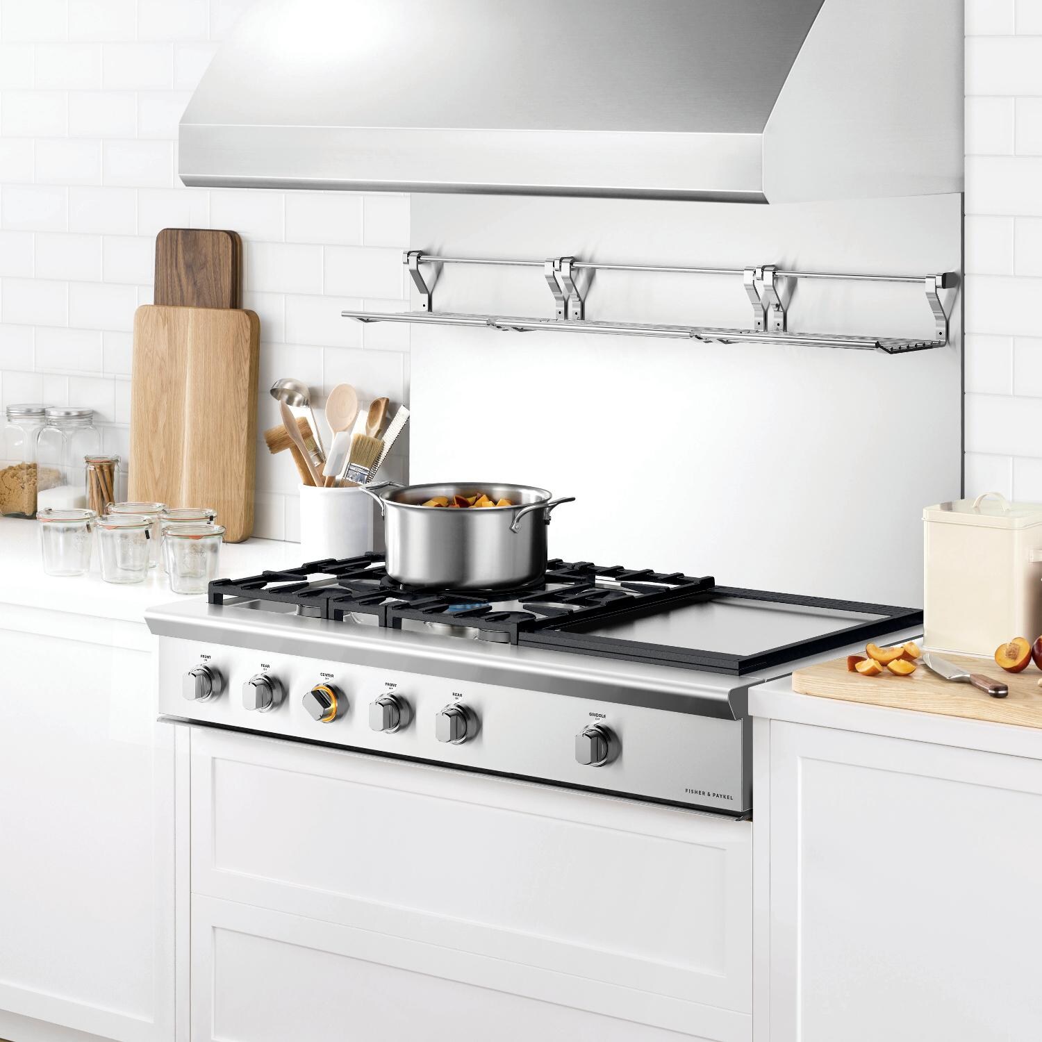 Fisher Paykel Professional 48-Inch 5-Burner Gas Cooktop With Griddle - Installed in Kitchen thumbnail