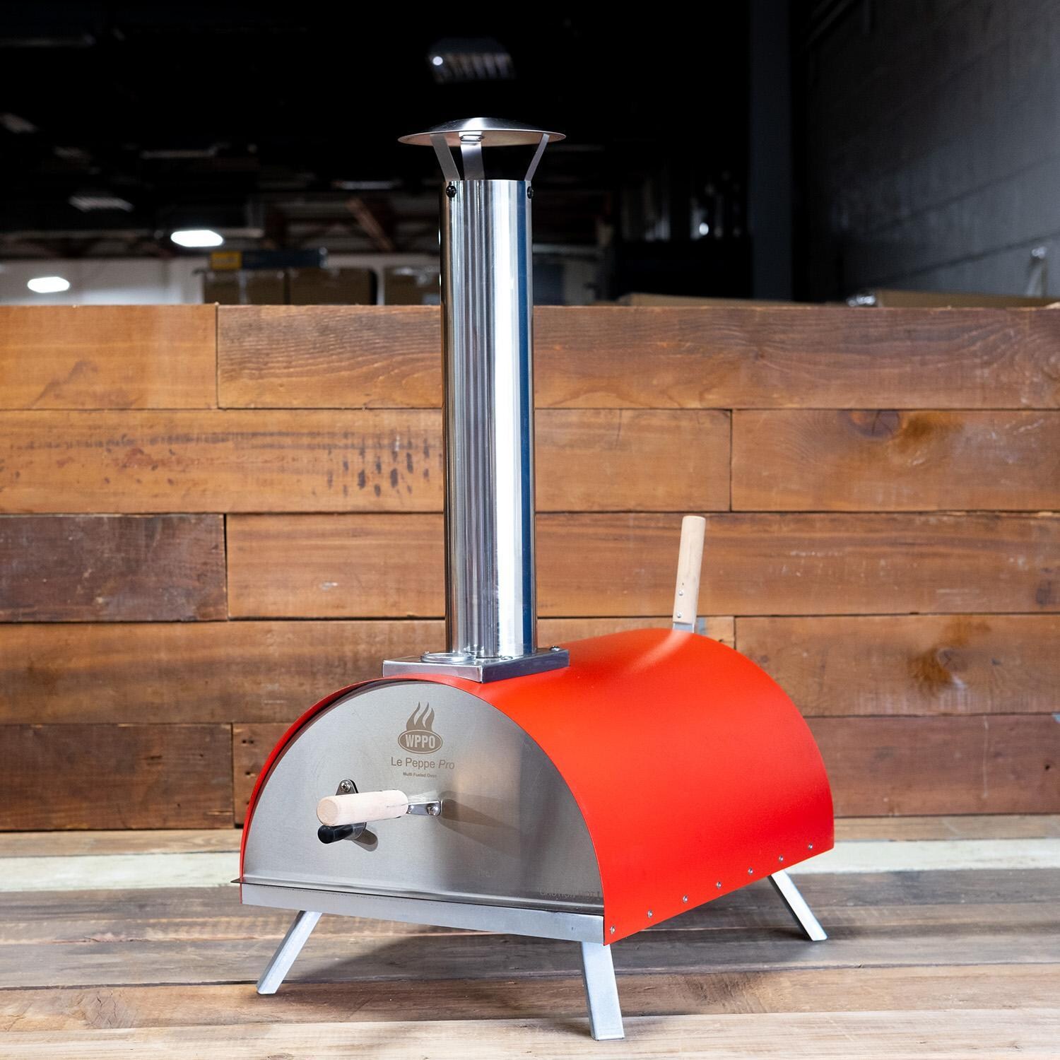 WPPO WKE-01-RED Le Peppe Portable Red Wood Fired Pizza Oven  - Lifestyle thumbnail