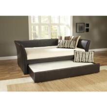 Hillsdale Malibu Daybed With Trundle Drawer And Slats - Brown Leather - 1519DBT