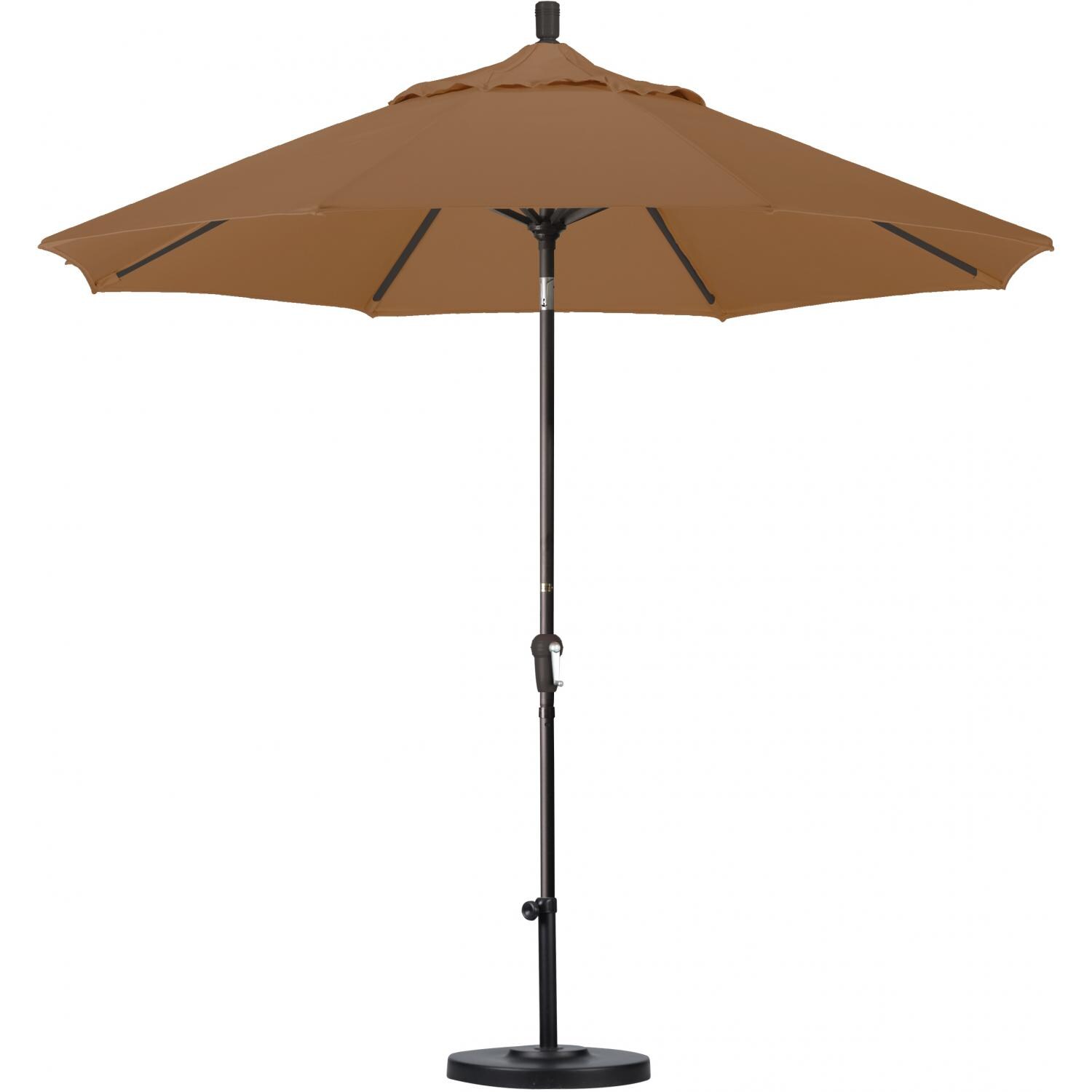 California Umbrella Octagonal 9 Ft Aluminum Patio Auto Tilt Umbrella