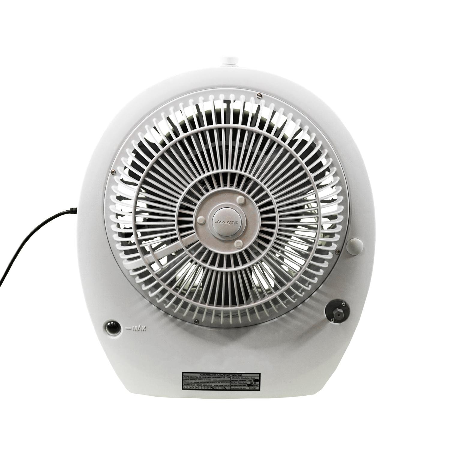 Ecojet by Joape LVP-020302 Bob Tabletop Outdoor Misting Fan - White - Back View thumbnail
